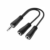 Hama Audio Splitter für 2 Kopfhörer (3,5 mm Klinke Stecker auf 2x 3,5 mm Klinke Buchse, Kopfhörer Adapter HiFi Stereo, AUX Doppelstecker für Tablet, Handy, Laptop zum gemeinsamen Hören mit 2 Headsets)