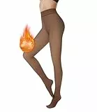 AMIYOYO Thermo Strumpfhose Damen Gefüttert Fleece Thermostrumpfhose Warm Leggings Gefälschte Durchscheinend High Waist Dicke Pantyhose Winter