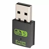USB-Bluetooth-WLAN-Adapter, 2,4 G 5 G Dual-Frequenz-Wireless-Netzwerk-Dongle-Adapter 600 Mbit/s BT4.2 USB-Nano-WLAN-Sender, Unterstützt AP-Modus