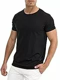 Indicode Herren Willbur Tee T-Shirt mit Rundhals-Ausschnitt | Herrenshirt Sommershirt Black, L