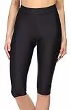 Merry Style Damen Lange Badeshorts Kurze Leggings MS10-334(Schwarz,40)