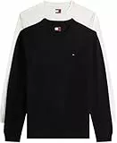 Tommy Jeans Herren TJM Slim 2Pack EXT Dm0Dm22148 L/S T-Shirt, Multi (Ecru/Black), L