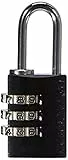 ABUS Zahlenschloss 145/20 Schwarz - Kofferschloss, Spindschloss u. v. m. - Aluminium-Vorhängeschloss - individuell einstellbarer Zahlencode - ABUS-Sicherheitslevel 3