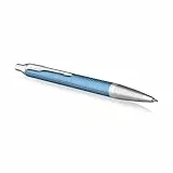 Parker IM Kugelschreiber | Blaugraue Premium-Lackierung mit Chromverzierung | Mittlere Schreibspitze mit blauer Nachfüllmine | Geschenkbox