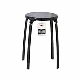 RIDDER – Bad-Hocker Max Ø 30x46,5cm, schwarz, PP/Stahl | Stabiler Duschhocker mit rutschfesten Füßen. Praktischer Duschstuhl für mehr Komfort im Badezimmer. Belastbar bis 100kg
