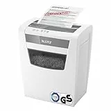 Leitz IQ Aktenvernichter Home Office S, 9-8 Blatt (70-80 g/m²), TÜV+GS zertifiziert, Partikelschnitt, Sicherheitsstufe P4, 15L Behälter, Sehr leise, & kompakt, Schredder für Büro, Weiß, 80360000
