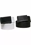 Urban Classics Unisex Canvas Belt Kids 2-Pack Gürtel, Black+white, Einheitsgröße EU