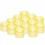 daphomeu Led Kerzen Flackernde Flamme Teelicht, Led Rauchlose Kerzenlampe Elektrische Tee Lampen Votivkerzen,3.2x3.6 cm