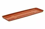 VERDENIA Blumentopf Untersetzer Draco - Blumenuntersetzer für Pflanzen und Kräuter Blumentopfuntersetzer für Außen - aus Kunststoff - Leicht und Stabil - Rechteckig - 60x15x2,5cm - Terracotta