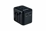 Verbatim Universal Reiseadapter UTA‑02, Steckdosenadapter mit USB‑A, USB-C Anschluss, Reisestecker für Laptop, Handy, Kamera und Co, weltweit einsetzbar, 100-250V [Kein Verkauf/Versand in die Schweiz]