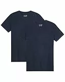 DANISH ENDURANCE Kurzarm Herren T Shirt aus Modal & Bio-Baumwolle, V-Ausschnitt, 1er, 2er oder 4er Pack, Dunkles Marineblau - 2er Pack, XL