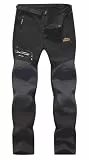 BenBoy Herren Wanderhose Wasserdicht Softshellhose Outdoorhose Winddicht Warm Gefüttert Skihose Snowboardhose Winter Trekkinghose(Schwarz,S)