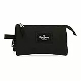 Pepe Jeans Aris Dreifach-Federmäppchen, 22 x 12 x 5 cm, Schwarz , 22x12x5 cms, Dreifach-Etui