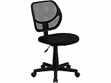 Flash Furniture Bürostuhl mit niedriger Rückenlehne – Ergonomischer Schreibtischstuhl mit Netzstoff – Perfekt für Home Office oder Büro – Schwarz