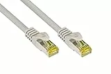 Good Connections RJ45 Ethernet LAN Patchkabel mit Cat. 7 Rohkabel und Rastnasenschutz RNS, S/FTP, PiMF, halogenfrei, 500MHz, OFC, 10-Gigabit-fähig (10/100/1000/10000-Base-T Ethernet Netzwerke) - z.B. für Patchpanel, Switch, Router, Modem - grau, 1 m
