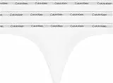 Calvin Klein Damen 3er Pack Strings Thong Unterwäsche, Weiß (White/White/White), S