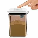 2.3L Luftdichte Milchpulver-Spender, Tragbarer Milchpulver-Kasten,Milchpulver Behälter mit Löffel, Einhandbedienung, Anti-UV, Abnehmbar, zur Aufbewahrung von Baby Milchpulver(Braun)