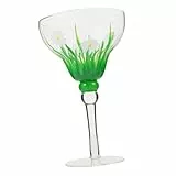 LIFKOME Handbemaltes Cocktailglas mit Zartem Margaritenmuster Kristallglas Bruchfest Weinglas für Party und Bar Stilvolles Trinkglas als Besonderes Partyzubehör
