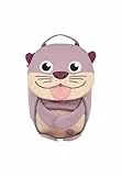 Affenzahn Kleiner Freund Kindergarten-Rucksack für 1-3 Jährige Ergonomisch Reflektierend Ziehzunge mit Namensschild Otter - Rosa