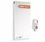 Könighaus Infrarotheizung - 1000 Watt - Eco Modell - Energiesparende Infrarot Wandheizung - TÜV SÜD - Elektroheizung mit Überhitzungsschutz - inkl. Thermostat