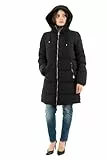 ONLY Damen Lange Puffer Jacke | Warmer Stepp Wintermantel mit Kapuze | Wattierter Blouson ONLDOLLY, Farben:Schwarz, Größe:L
