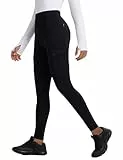 baleaf Damen Fleece gefütterte Leggings Wanderleggings Cargohose Leggings Taschen Wasserdicht Thermal Warm Jeggings Schwarz M