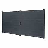 IDMarket - Flügeltor 302 x 160 cm aus anthrazitgrauem Aluminium