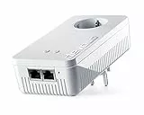 devolo 9383 WLAN Powerline Adapter, dLAN 1200+ WiFi ac Erweiterungsadapter -bis zu 1.200 Mbit/s, Mesh WLAN, WLAN Steckdose, 2x Gigabit LAN Anschluss, weiß