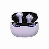 Black Shark Wireless Earbuds with Charging Case, Bluetooth 5.1 Kopfhörer mit Mikrofon für iPhone/Android, Music & Gaming Dual Model, IPX5 Waterproof, Emoji LED Light 24Hrs Playtime In Ear, Purple