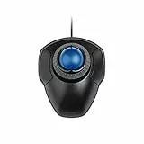 Kensington Orbit TrackBall, Kabelgebundene ergonomische TrackBall-Maus mit Scroll-Ring, 40 mm Kugel, Kompatibel mit Windows & macOS, für Rechts- und Linkshänder, Schwarz/Blau, K72337EU