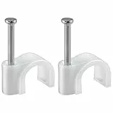 Goobay 17082 Kabelschelle für Kabel mit Kabeldurchmesser bis max. 10,0 mm weiß (100 Stück) (Packung mit 2)