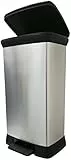 Curver Deco Bin METALLIC'S 50L mit Pedal, aus Kunststoff