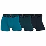 CR7 Boxershorts Herren, Basic Trunk aus Baumwolle mit Engen Band, langem Hosenbein, 3er Pack, blau-Mehrfarbig, XXL