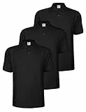 ALPIDEX Herren Polo Shirts 3er Set Poloshirt Männer Tshirt Kurzarm Shirt Einfarbig Casual Polohemd S M L XL XXL 3XL 4XL 5XL, Größe:L, Farbe:Black