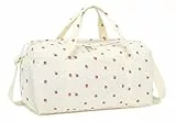 Sporttasche mit Nasstasche, Wochenendtasche, Übernachtungstasche, wasserdichter Schuhbeutel und Luftloch für Männer und Frauen, faltbare Tasche, Erdbeerbeige