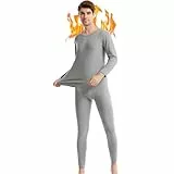 Fomolom Herren-Thermounterwäsche-Set, Lange Unterhose, Thermounterwäsche, Unterhemd und Unterteil, ultraweich, Geschenke für Männer, mit Box, GRAU, XX-Large