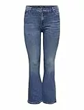 ONLY CARMAKOMA Damen Carsally Reg Flared DNM Bj114-3 Noos Hose, Medium Blue Denim, 48W / 32L EU
