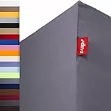 r-up Passt Spannbettlaken 90x200-100x200 bis 35cm Höhe viele Farben 100% Baumwolle 130g/m² Oeko-TEX stressfrei auch für hohe Matratzen (grau)