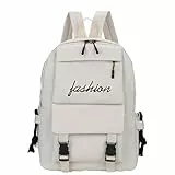 Wffeila Schulrucksack Mädchen Teenager Rucksack Schule,Wasserdichter Tagesrucksack,15,6 Zoll Laptop Schulrucksack,Rucksack Damen,für Ausflüge, Uni, Schule u. Büro (weiß)