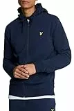 Lyle & Scott Zip Kapuzenpullover für Herren in Grau | Premium Zipper Basic Hoodie Pullover mit Reißverschluss | Winterpulli Herren Warm Hoodie | Sweatjacke aus 100% Baumwolle