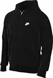 Nike Herren Club Ft Full Zip Jacke, Black/Black/White, L