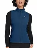 Little Donkey Andy Damen Softshell Westen Ärmellose Jacke Wasserdichte Winddichte Sportwesten Vest für Reiten Laufen Wandern Blau M
