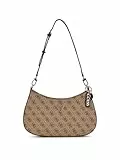 GUESS Noelle II Top Zipper Shoulder Bag Latte Logo/Brown
