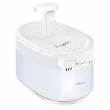 EUGAD Katzenbrunnen 3,5L mit Kabel, Trinkbrunnen für Katze Hund, Wasserbrunnen 35dB, Wassermangelerinnerung, LED-Warnlicht, 4 Filtersystem, Auslauf höhenverstellbar, BPA-frei, DC Power, Weiß 0002YSJ