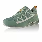Fusskleidung® Damen Herren Wanderschuhe wasserdichte Trail Running Trekkingschuhe Grün Weiß EU 39