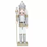 Amosfun Nussknacker aus Holz Weihnachten Nussknacker Nussknacker Figur für Haus Garten Weihnachten Party Silber