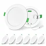 ALUSSO LIGHTING Einbaustrahler LED Spots 230V Dimmbar 8W 850lm Einbauleuchten Hohe Helligkeit, Warmweiß Neutralweiß Kaltweiß Deckenspots Ultra Flach Deckenleuchte IP44 für Badezimmer Küche, 6er Set