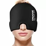 ONLYCARE Migräne Maske, Upgraded Migräne Kühlmaske Schlafmaske Kühlmütze Kühlhaube 360° Gel Surround kühlpads zur Linderung von Migräne, Kopfschmerzen, Druck
