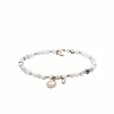 Fossil Armband Für Frauen Wellness, Innenlänge:165mm Weißes Halbedelsteinarmband, JA6934791