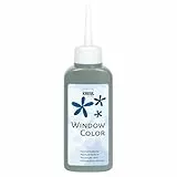 KREUL 42743 - Window Color grau 80 ml, Fenstermalfarbe auf Wasserbasis, mit strukturierter Oberfläche, für Glas, Spiegel, Fliesen und andere glatte Flächen